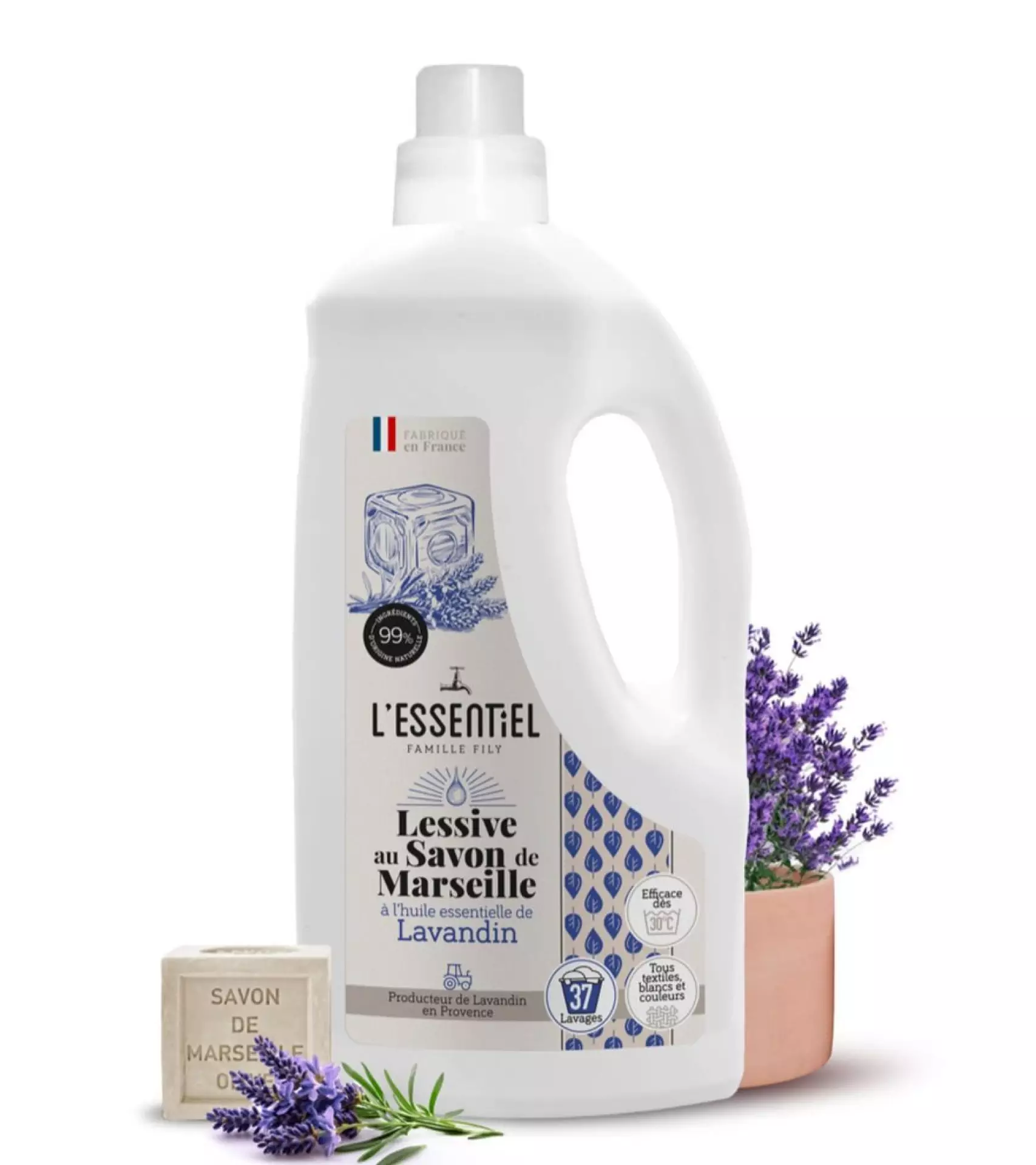 Lessive savon de marseille Lavandin 1.7L