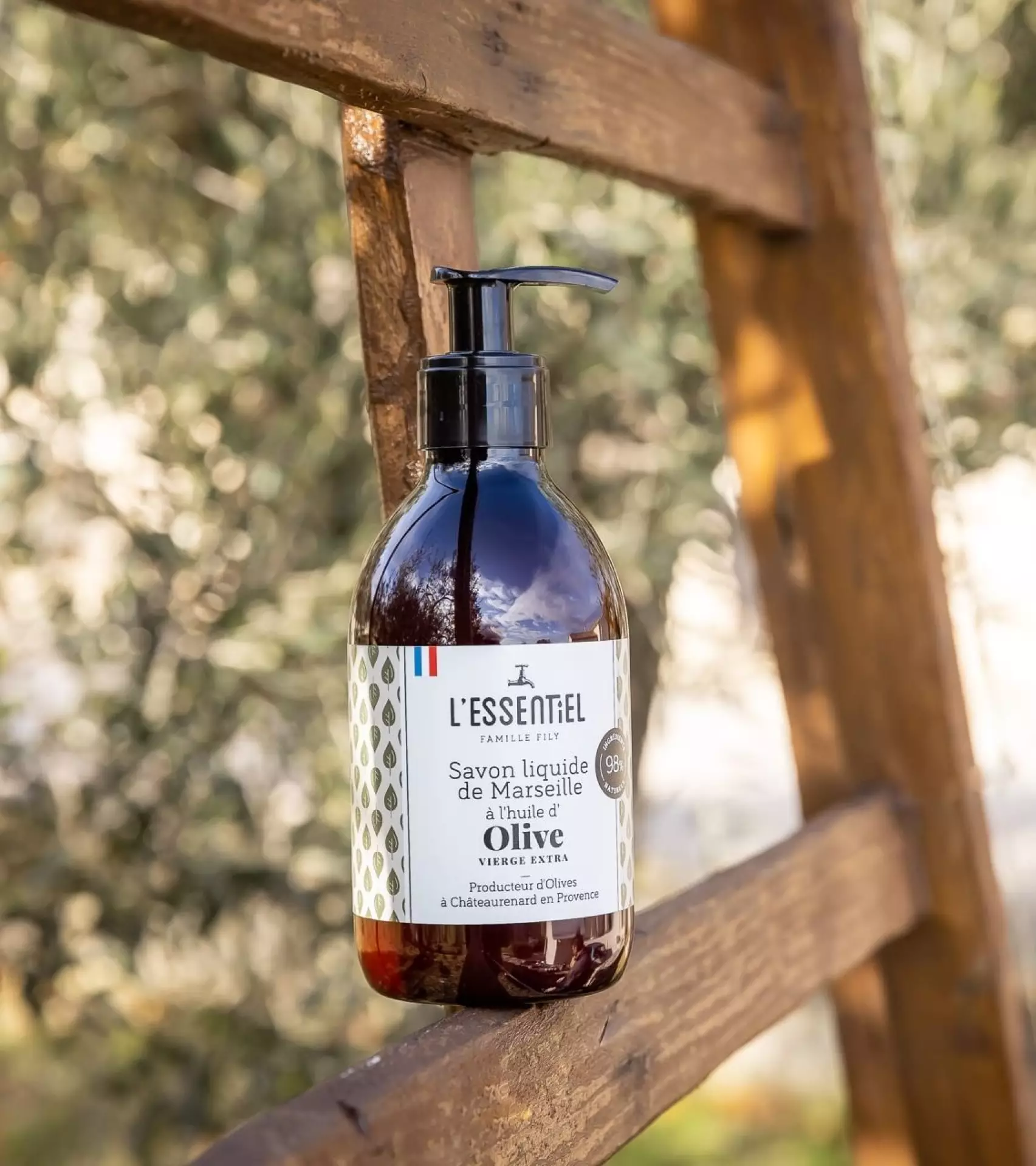 Savon liquide olive : 300 et 500 ML - L'essentiel famille Fily